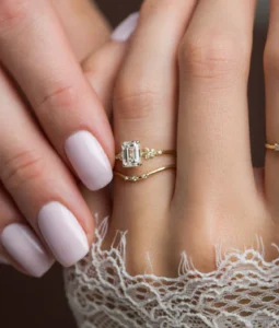 emerald cut wedding rings